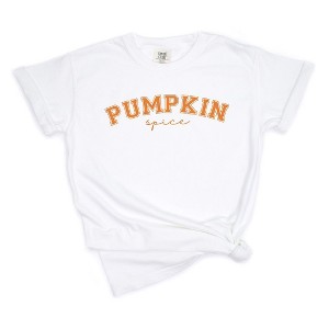Simply Sage Market Women's Curved Pumpkin Spice Short Sleeve Garment Dyed Tee - 1 of 2