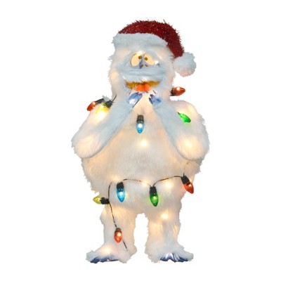 Rudolph the Red-Nosed Reindeer 24in RUDOLPH 3D LED YARD ART BUMBLE WITH LIGHT STRAND, White