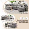 130" Chenille Modular Sectional Cloud Sofa with Ottoman and 2 Pillows, Free combination - 2 of 4