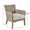 Okak Cane Accent Chair with Comfy Upholstery Solid Wood Legs Mid-Century Stylish Reading Armchair for Living Room Waiting Room - 4 of 4
