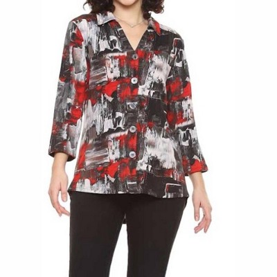 Women's Heidi Button Front V-neck Shirt - Parsley & Sage
