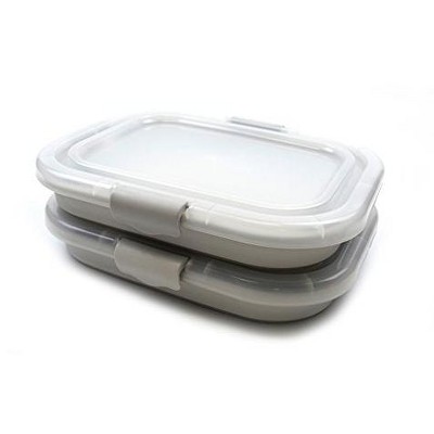 SAMMART Set of 2 Collapsible Laundry Basket with Lid - Space Saving Storage Container