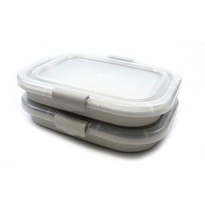 SAMMART Set of 2 Collapsible Laundry Basket with Lid - Space Saving Storage Container - 1 of 4