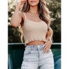 Clearlove Women's Summer Sleeveless Ear Edges Halter Tee Shirts Workout Tank Tops - 3 of 4