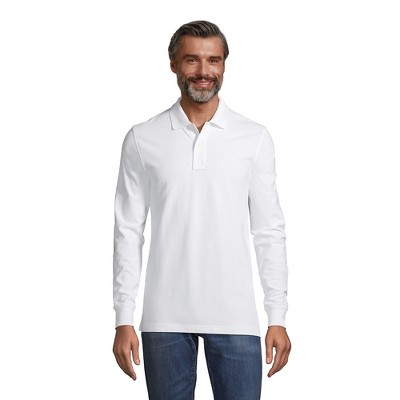 Lands' End Men's Comfort First Long Sleeve Solid Mesh Polo
