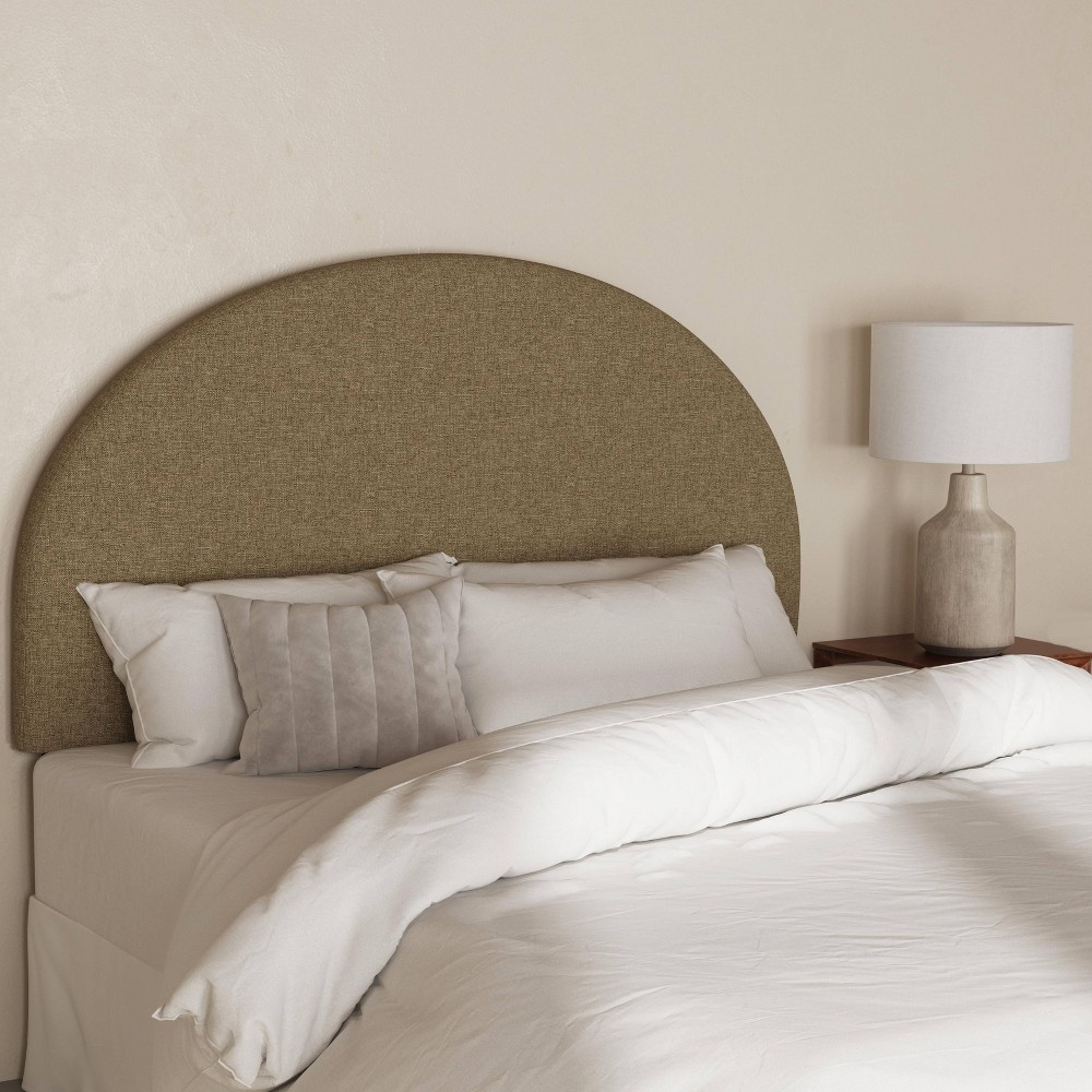 Photos - Bed Frame Queen Adaline Headboard in Textured Linen Zuma Linen - Threshold™: Pine Fr