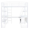 Whisen Stylish Design Full Size Metal Frame Loft Bed with Shelves and L-shaped Desk - 4 of 4