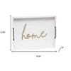 HomeRoots 16" White And Gold Home Serving Tray With Handles - 3 of 4