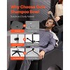 VEVOR Portable Shampoo Bowl, Deep Shampoo Sink for Washing Hair with Adjustable Height and Angle, Includes Drain Hose, Shower Head, Black - 3 of 4