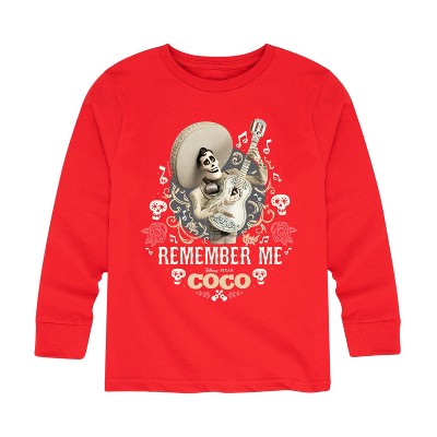 Boys' Coco Remember Me Ernesto Long Sleeve Graphic T-Shirt - Red - Large