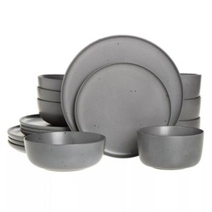 Gibson Our Table Landon 16 Piece Stoneware Dinnerware Set in Truffle - 1 of 4