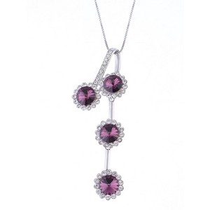 Anna-Kaci Women's Triple Teardrop Crystal Pendant Necklace, Sparkling and Elegant Design with Adjustable Chain for Special Occasions - Teardrop - 1 of 4