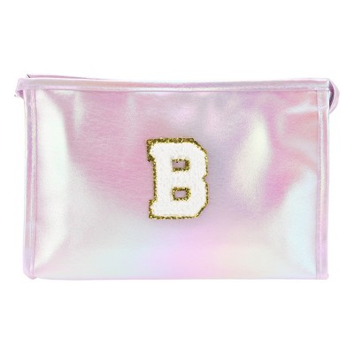 Unique Bargains Women's Letter B Makeup Bag Purple 1 Pc