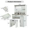 NicBex Vanity Desk with Mirror Dressing Table with Stool, Vanity Set with Adjustable Shelves,2 Drawers and Side Cabinet for Bedroom - 2 of 4