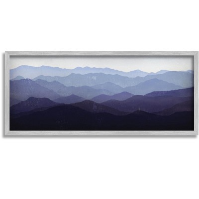 Stupell Industries Panoramic Mountains Layered Peaks Framed Giclee Art