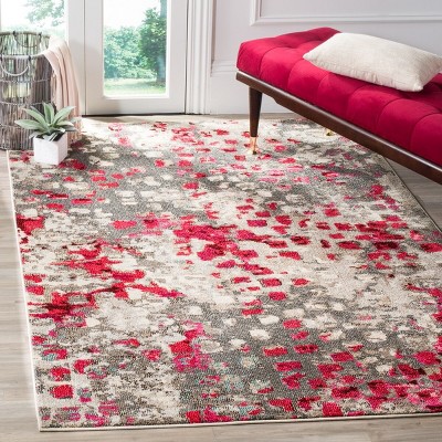 Abstract Grey & Fuchsia 6' x 9' Hand-Knotted Reversible Area Rug