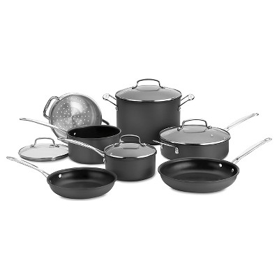 Cuisinart DS Anodized 11 Piece Cookware Set, Black