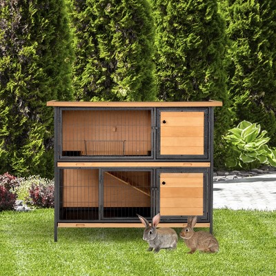 Large 2-Story Wooden and Metal Guinea Pig Playpen