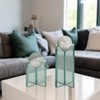 Decorative Glass Sculpture Sphere for Home Decor - Contemporary Ornaments for Shelf, Coffee Table, and Office Decor Accent - Set of 2, 12", Clear - 4 of 4