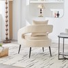 ORRD Beige Velvet Accent Chair, Mid Century Modern Open Back Barrel Chair with Metal Legs for Living Room, Dining Room & Bedroom - 4 of 4