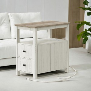 End Table with Drawers for Living Room Living Room Side Table with Drawers Narrow Coffee Table with Charging Station - 1 of 4