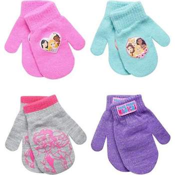 Disney Princess Girls 4 Pack Mittens or Gloves Set, Kids Ages 2-7