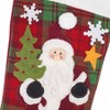 Classic 19 inch Red Plaid Stockings Set of 3 Red Tartan Decor Applique Fireplace Santa Snowman Decorations - 4 of 4
