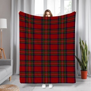 Lomsoe Rustic Plaid Christmas Throw Blanket - Red & Green, Soft Flannel Fleece, Home Decor - Ideal Christmas Gift. - 1 of 4