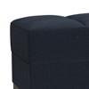 HomeRoots 52" Dark Blue and Brown Chenille Tufted Storage Ottoman - 4 of 4