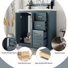 30" Bathroom Vanity Cabinet With Sink Top Combo Set Soft Closing Doors 3 Drawers Resin Sink Free Standing Navy Blue - 3 of 4