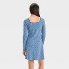 Girls' Long Sleeve Square Neck Ribbed Dress - art class™ - image 2 of 3