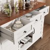 53.5 in.W Wood Buffet Cabinet with 3 Drawers, Adjustable Side Storage, Reversible Wine Rack, 3-Tier Shelves for Living Room - 4 of 4