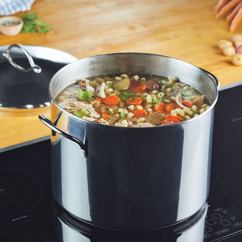 Farberware Classic Series 16qt Stainless Steel Induction Large Stockpot with Lid Silver, 3 of 10