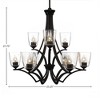 Toltec Lighting Zilo 9 - Light Chandelier in  Dark Granite with 4.5" Square Clear Bubble Shade - 2 of 2