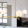 Rennnsan Loomsy 37" W 3 - Light Sputnik Globe Milk Glass Mid-Century Modern Dimmable Oversize Chandelier in Gold - 4 of 4