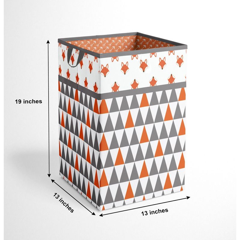 Bacati - Foxes Orange/Gray Collapsible Laundry Hamper, 4 of 7