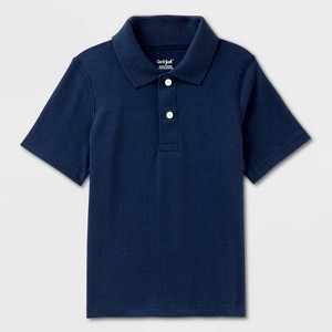 Boys' Adaptive Short Sleeve Uniform Polo Shirt - Cat & Jack™ - 1 of 3