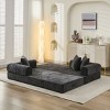 Modular Chenille Folding Floor Sofa with 3 Pillows, Convertible Sleeper Couch for Small Spaces, Living Room or Bedroom – The Pop Home - 4 of 4