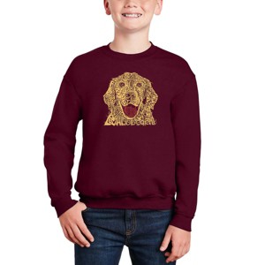 LA Pop Art Dog - Boy's Word Art Crewneck Sweatshirt - 1 of 3