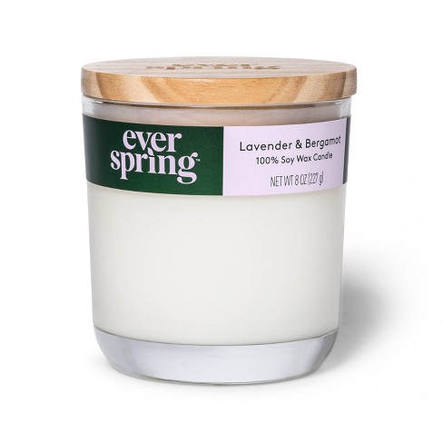 Lavender & Bergamot 100% Soy Wax Candle - Everspring™ - image 1 of 4