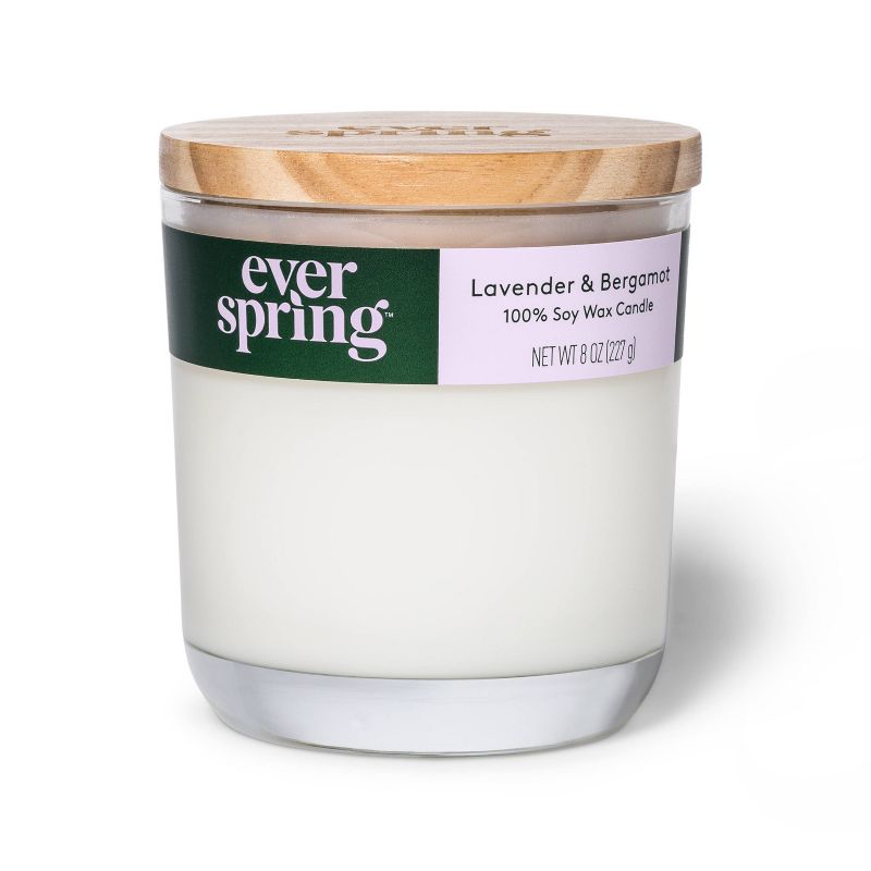 Lavender & Bergamot 100% Soy Wax Candle - Everspring&#153;, 1 of 8