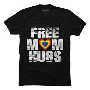 Adult Design By Humans Vintage Free Mom Hugs Heart Pride By Avocato T-Shirt - 1 of 2