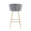 26 Inch Set of 2 Bar Stools,with Chrome Footrest and Base Velvet + Golden Leg Simple Bar Stool - 3 of 4