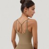 Anna-Kaci Active Women's Strappy Back Longline Activewear Tank Top with Scoop Neckline and Built-In Bra Support - 4 of 4