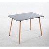 NicBex Modern Rectangle Dining Table,Kitchen Table with Glass/MDF Table Top and Metal Legs for 4-6 Seaters,Black/White/Matte Black - 4 of 4