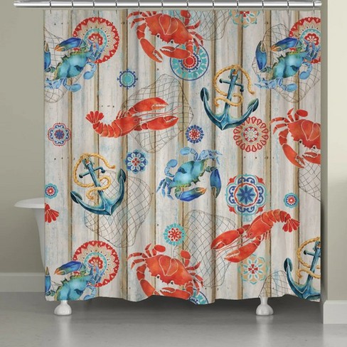 Laural Home Fresh Catch Shower Curtain : Target