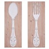 Wood Utensils Carved Wall Decor Set of 2 Brown - Olivia & May: MDF Vertical Farmhouse Art, Spot Clean, 31.5" Height - image 2 of 4