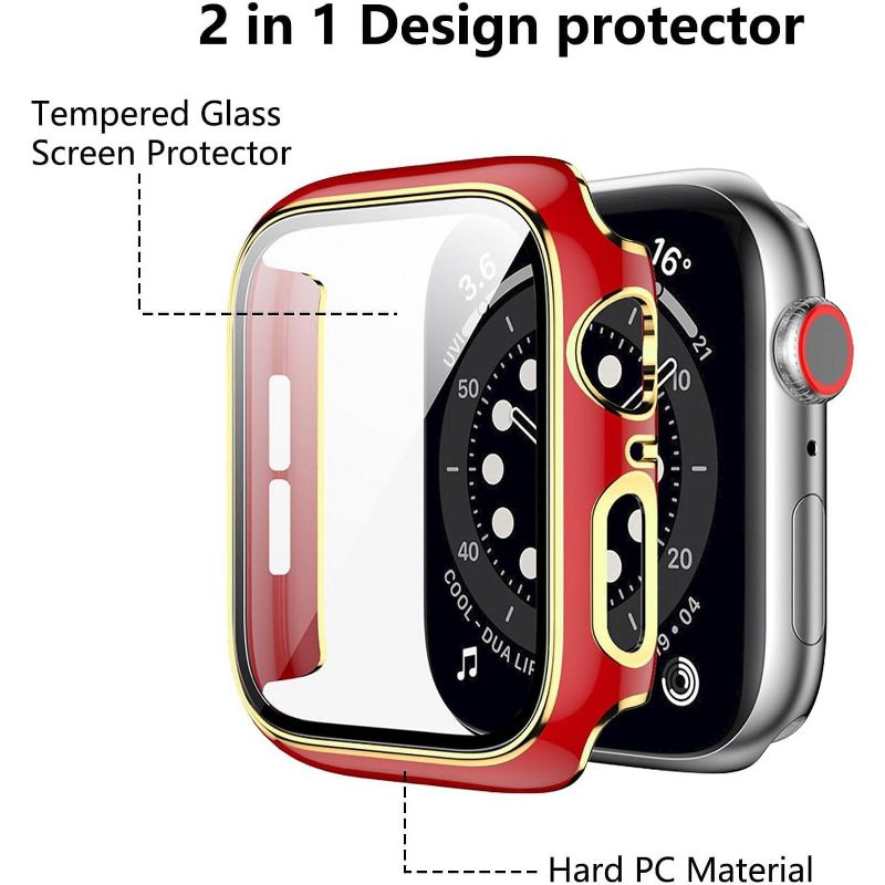 Worryfree Gadgets Bumper Case with Screen Protector for Apple Watch 38mm, White/Silver, 2 of 8