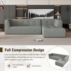 NicBex 112.2 Inch Modular Sectional Sofa,Chenille L-Shaped Couch for Living Room,Apartment,Office,No Assembly Require,Light Gray - 4 of 4