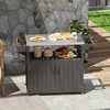 Outsunny Outdoor Bar Cart with Storage, Stainless Steel Top, HDPE Outdoor Kitchen Cart on Wheels, Outdoor Bar Table Beverage Food Prep Station - 2 of 4